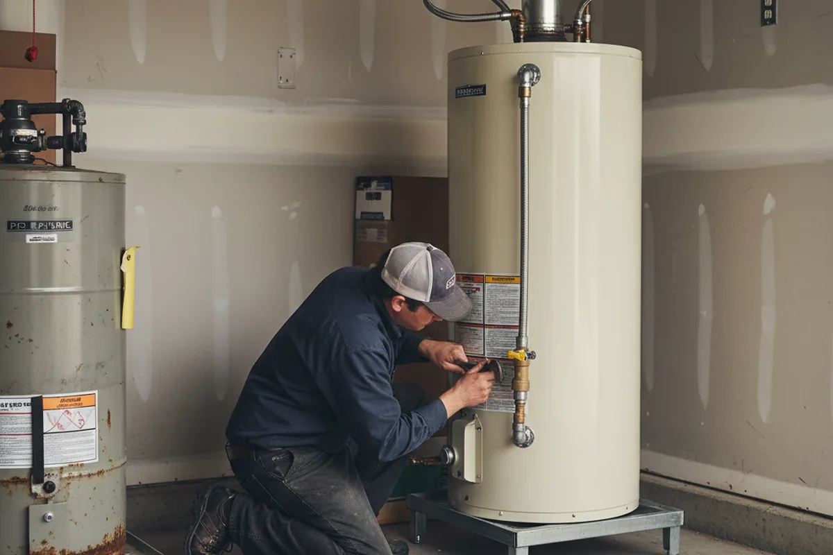 Water heater and shutoff valve replacement in Hathorne
